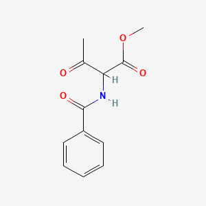 Chemical structure of methyl 2-benzamido-3-oxo-butanoate