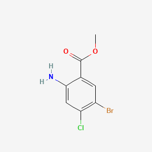 Chemical structure of Methyl 2-amino-5-bromo-4-chlorobenzoate