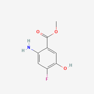Chemical structure of Methyl 2-amino-4-fluoro-5-hydroxybenzoate