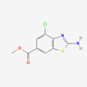 Chemical structure of Methyl 2-amino-4-chlorobenzo[d]thiazole-6-carboxylate