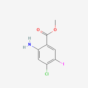Chemical structure of Methyl 2-amino-4-chloro-5-iodobenzoate