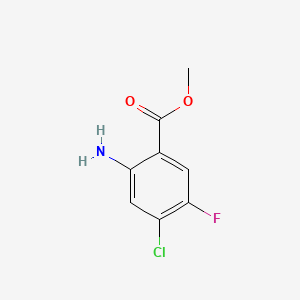 Chemical structure of Methyl 2-amino-4-chloro-5-fluorobenzoate