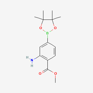 Chemical structure of Methyl 2-aMino-4-(4,4,5,5-tetraMethyl-1,3,2-dioxaborolan-2-yl)benzoate
