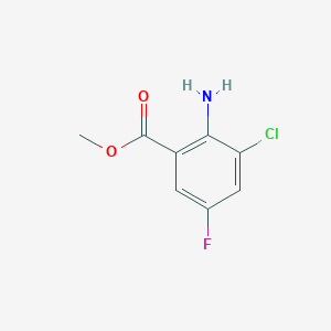 Chemical structure of Methyl 2-amino-3-chloro-5-fluorobenzoate