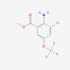 Chemical structure of Methyl 2-Amino-3-chloro-5-(trifluoromethoxy)benzoate