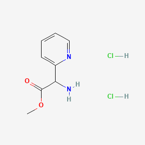 Chemical structure of Methyl 2-Amino-2-(2-pyridyl)acetate Dihydrochloride