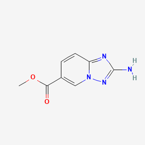 Chemical structure of Methyl 2-amino(1,2,4)triazolo(1,5-a)pyridine-6-carboxylate