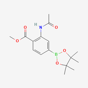 Chemical structure of Methyl 2-acetamido-4-(4,4,5,5-tetramethyl-1,3,2-dioxaborolan-2-yl)benzoate