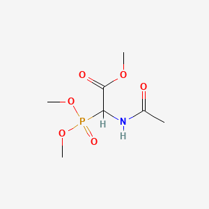 Chemical structure of Methyl 2-acetamido-2-(dimethoxyphosphoryl)acetate