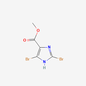 Chemical structure of Methyl 2,5-dibromo-1H-imidazole-4-carboxylate