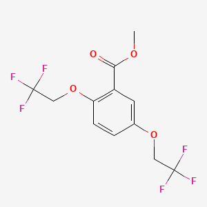 Chemical structure of methyl 2,5-bis(2,2,2-trifluoroethoxy)benzoate