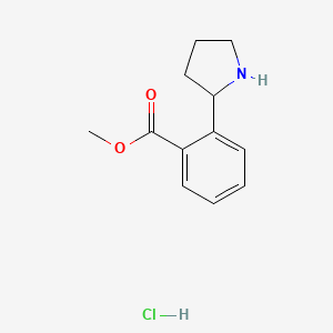 Chemical structure of Methyl 2-(pyrrolidin-2-yl)benzoate hydrochloride