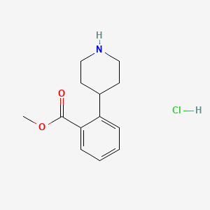 Chemical structure of Methyl 2-(piperidin-4-yl)benzoate hydrochloride