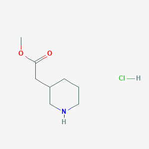 Chemical structure of Methyl 2-(piperidin-3-yl)acetate hydrochloride