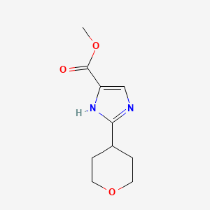 Chemical structure of Methyl 2-(oxan-4-yl)-1h-imidazole-4-carboxylate