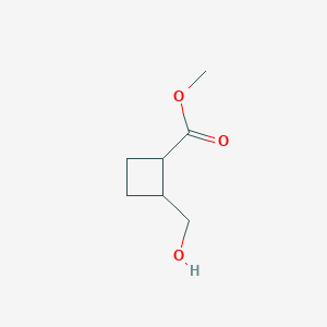 Chemical structure of Methyl 2-(hydroxymethyl)cyclobutanecarboxylate