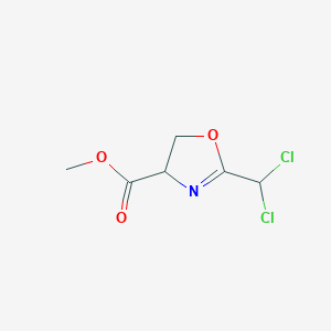Chemical structure of Methyl 2-(dichloromethyl)-4,5-dihydro-1,3-oxazole-4-carboxylate