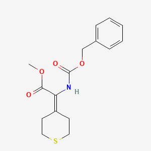 Chemical structure of Methyl 2-(Cbz-amino)-2-(tetrahydrothiopyran-4-ylidene)acetate