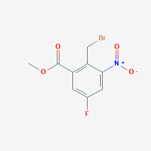 Chemical structure of Methyl 2-(bromomethyl)-5-fluoro-3-nitrobenzoate