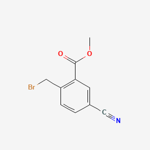 Chemical structure of Methyl 2-(bromomethyl)-5-cyanobenzoate