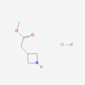 Chemical structure of Methyl 2-(azetidin-3-yl)acetate hydrochloride