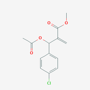 Chemical structure of methyl 2-(acetoxy(4-chlorophenyl)methyl)acrylate