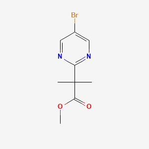 Chemical structure of Methyl 2-(5-bromopyrimidin-2-yl)-2-methylpropanoate