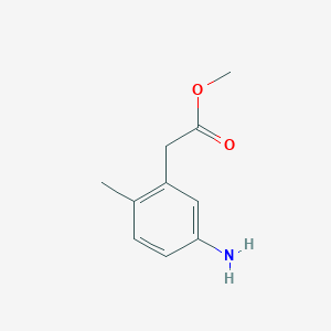 Chemical structure of Methyl 2-(5-amino-2-methylphenyl)acetate