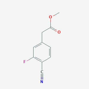 Chemical structure of Methyl 2-(4-cyano-3-fluorophenyl)acetate