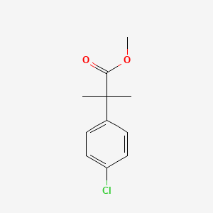 Chemical structure of methyl 2-(4-chlorophenyl)-2-methylpropanoate