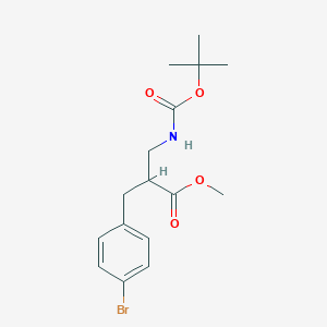 Chemical structure of Methyl 2-(4-bromobenzyl)-3-((tert-butoxycarbonyl)amino)propanoate