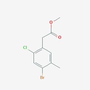 Chemical structure of Methyl 2-(4-bromo-2-chloro-5-methylphenyl)acetate