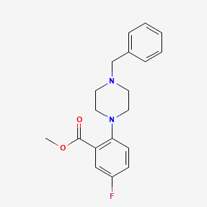 Chemical structure of Methyl 2-(4-Benzylpiperazino)-5-fluorobenzoate