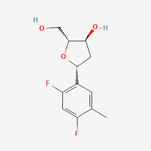 Chemical structure of methyl 2-(4-(difluoromethoxy)phenyl)-2-methylpropanoate