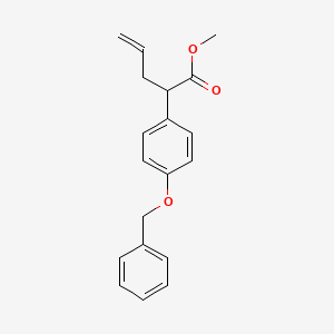 Chemical structure of methyl 2-(4-(benzyloxy)phenyl)pent-4-enoate
