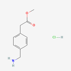 Chemical structure of Methyl 2-(4-(aminomethyl)phenyl)acetate hydrochloride