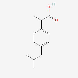 Chemical structure of methyl 2-(3-ethylphenyl)-2-methylpropanoate