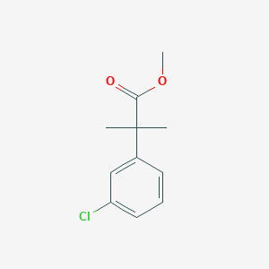 Chemical structure of methyl 2-(3-chlorophenyl)-2-methylpropanoate