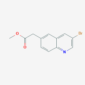 Chemical structure of Methyl 2-(3-bromoquinolin-6-yl)acetate