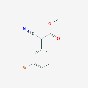 Chemical structure of Methyl 2-(3-bromophenyl)-2-cyanoacetate