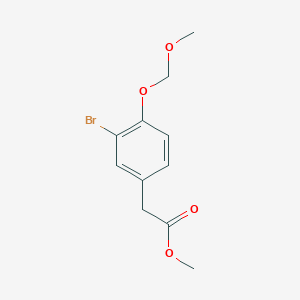 Chemical structure of Methyl 2-(3-bromo-4-(methoxymethoxy)phenyl)acetate