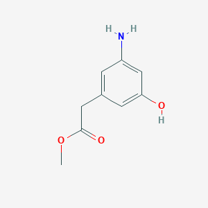 Chemical structure of Methyl 2-(3-aMino-5-hydroxyphenyl)acetate