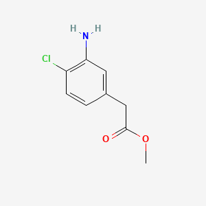Chemical structure of Methyl 2-(3-amino-4-chlorophenyl)acetate