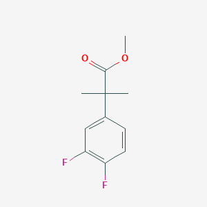 Chemical structure of methyl 2-(3,4-difluorophenyl)-2-methylpropanoate