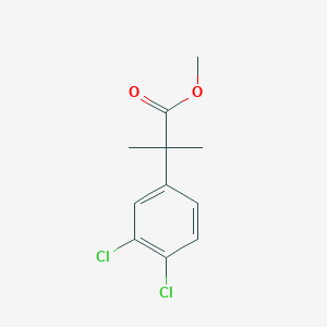 Chemical structure of methyl 2-(3,4-dichlorophenyl)-2-methylpropanoate