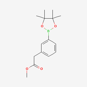 Chemical structure of 3-(2-Methoxy-2-oxoethyl)phenylboronic acid, pinacol ester