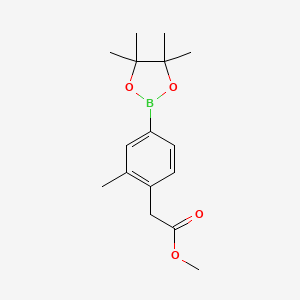 Chemical structure of Methyl 2-(2-methyl-4-(4,4,5,5-tetramethyl-1,3,2-dioxaborolan-2-yl)phenyl)acetate