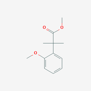 Chemical structure of methyl 2-(2-methoxyphenyl)-2-methylpropanoate