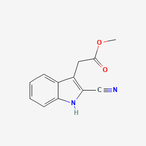 Chemical structure of Methyl 2-(2-cyano-1H-indol-3-yl)acetate