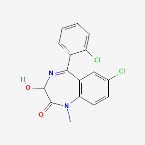 Chemical structure of methyl 2-(2,4-dichlorobenzyl)-2H-indazole-3-carboxylate